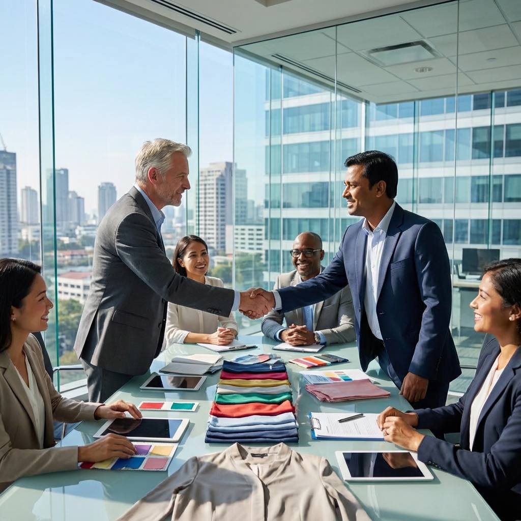 TAEEN team meeting with international garment buyers